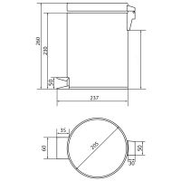 GIFORTES Ведро д/мусора 5 литров круглое, с крышкой SOFT CLOSE, черный матовый 32672 — фото 10, Мусорные ведра