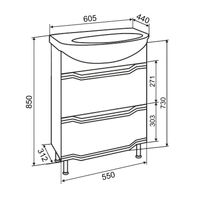 Тумба напольная VIKTORIA 60 /2ящ// AQUA DE MARCO 2060CVIC/EL/2Y — фото 12, Тумбы под раковину