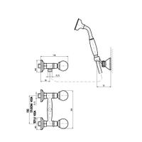 BRILLIANCE - смеситель для душа, с лейкой и подвижным держателем, ЦВЕТ БРОНЗА арт-BRILLIANCE180.5/2SM — фото 2, Смеситель для душа