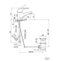Смеситель Sazava для раковины с открыванием метал. стока,высота 115мм, арт-SA327.5 — фото 4, Смесители для раковины