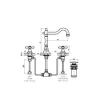 Смеситель Morava retro для умывальника, на три отверстия, арт-MK432.5SM — фото 2, Смесители для раковины