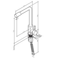F85B05011 X-Joy S, смеситель для кухни с L-изливом, сатин — фото 9, Смесители для кухни