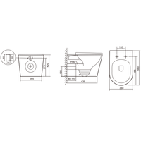 Унитаз приставной IBERICA BLANCA BURGOS ALTO Rimless белый, сиденье полипропилен (IB.BRA.131.1B1) — фото 9, Приставные унитазы