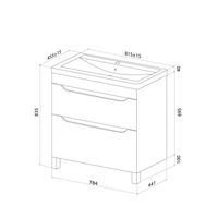 Тумба с умывальником, напольная, 80 см, белый, Ray, IDDIS, арт-RAY80WFi95K — фото 3, Тумбы с раковиной