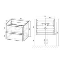 База под раковину Vico 600 подвесная, 2 выкатных ящика soft close, G.White арт-VMC-2V600GW — фото 4, Тумбы под раковину