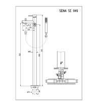 SE949.5CMAT SEINA - смеситель для ванны напольный, высота 932 мм., ЦВЕТ ЧЕРНЫЙ МАТОВЫЙ — фото 1, Смесители напольные