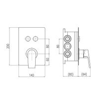 Смеситель Colorado для ванной, душа скрытого монтажа с керамическим переключателем, CO186BOX — фото 2, Смеситель для ванны