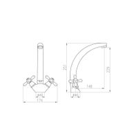 MK120.5/3CMATSM MORAVA - смеситель кухонный, ЦВЕТ ЧЕРНЫЙ МАТОВЫЙ/БРОНЗА — фото 2, Смесители для кухни