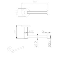 Trento Держатель туалетной бумаги, черный матовый арт-AQM7208MB — фото 2, Держатели туалетной бумаги