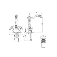 MK121.5/9CMATSM MORAVA RETRO - смеситель для биде, CLICK-CLACK, ЦВЕТ ЧЕРНЫЙ МАТОВЫЙ/БРОНЗА — фото 1, Смесители для биде