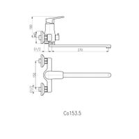 CO153.5BC COLORADO - смеситель для ванны/умывальника, БЕЛЫЙ ГЛЯНЦЕВЫЙ/ХРОМ — фото 2, Смеситель для ванны