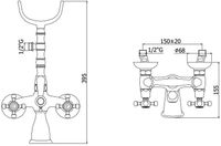 Смеситель для ванны с душем Paffoni Belinda арт-FBLV022BR — фото 2, Смеситель для ванны