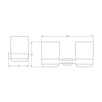 Стакан для ванной комнаты двойной BELZ , хром арт-B90608 — фото 2, Стаканы для зубных щеток