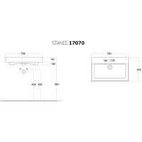 Умывальник STANCE 70, Dreja арт-17070-KL — фото 2, Раковины подвесные
