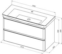 Тумба с раковиной Aquanet Эмбер 105 2 ящ. цв.белый матовый (раковина Luxury) 00332490 — фото 3, Тумбы с раковиной