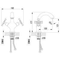 Benefit Смеситель для раковины, монолит.излив 121мм, р/ДВ, хром, LM, LM2506C — фото 3, Смесители для раковины