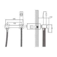 Гигиенический душ со смесителем BELZ B55803-3, оружейная сталь — фото 1, Гигиенические души
