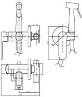 Смеситель с гигиеническим душем Aquanet Passion AF300-52B (с внутренней частью) — фото 3, Гигиенические души