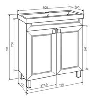 Тумба напольная OSTIN 80 / AQUA DE MARCO 2080WCOST — фото 10, Тумбы под раковину