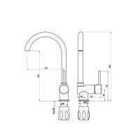 смеситель на раковину для бойлеров с низким давлением арт-E908.5/4 — фото 2, Смесители для раковины