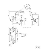 Смеситель Sazava для ванной с душевым комплектом, держатель подвижный, арт-SA354.5/2 — фото 4, Смеситель для ванны