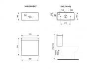 Унитаз-компакт "Визит" косой выпуск, с 1-реж. кнопочной арм. и сид. п/п "Уклад,крап на белом. SANTE 1P4053S0100BF — фото 8, Напольные унитазы