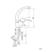 Смеситель Labe для умывальника с круглым поворотным изливом 105 мм,золотой, арт-L006.5/2Z — фото 2, Смесители для кухни