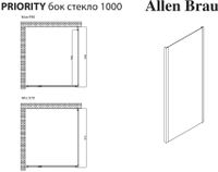 Душевая стенка Allen Brau Priority 100 3.31019.00 профиль Хром стекло прозрачное — фото 15, Боковые стенки