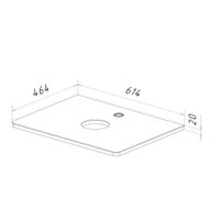 Столешница OLIVIA 65см под 1 раковину из стекла, цвет: Белый арт-LM08OL65S — фото 3, Столешницы под раковину