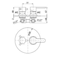 Смеситель Zambezi для ванной, душа скрытого монтажа с керамическим переключателем, арт-ZA086K — фото 2, Смеситель для ванны