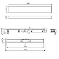 К-т водоотводящий желоб SP10-600 из пластика, с порогами из нерж. стали + Декор. вставка PG10-600 арт-SP10600-PG10600 — фото 7, Душевые лотки