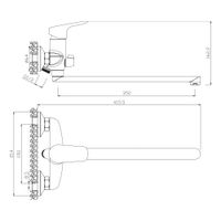Смеситель для ванны с длинным изливом ASTRA, AST19-320 — фото 3, Смеситель для ванны