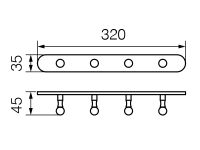 Товар: GIALETTA Планка с 4-мя крючками L31,5 см., бронза арт-VR.GIL-6437.BR - фото 2 GIALETTA Планка с 4-мя крючками L31,5 см., бронза арт-VR.GIL-6437.BR — фото 2, Крючки для полотенец