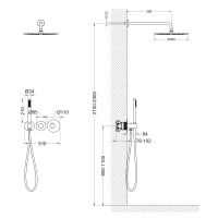 Душевая система встроенная с термостатом Timo Saona SX-2359/20SM золото шлифованное — фото 2, Встраиваемые душевые комплекты