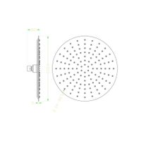 Головной душ d300 мм., металл, 1 режим, ЧЕРНЫЙ МАТОВЫЙ арт-KS0001CMAT — фото 2, Верхние души