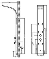Душевая панель Galaxy Black с гидромассажем и изливом AP40-05 — фото 6, Душевые панели