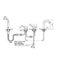 Смеситель Labe для ванны на 4-е отверстия, переключатель керамический бронза, L562.5PSM — фото 2, Смеситель для ванны