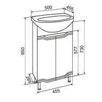 Тумба напольная Viktoria 50 с умывальником Элеганс 50 /AQUA DE MARCO 5050CVIC — фото 12, Тумбы с раковиной