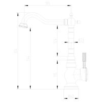 Jasmine Смеситель для кухни, выс.пов.излив 185мм, р/ОД, бронза, LM, арт-LM6645B — фото 2, Смесители для кухни