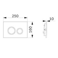 I110138 ErgoFit L, клавиша для инсталляции пластик, черный матовый — фото 1, Кнопки смыва