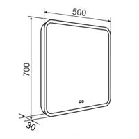 Зеркало с LED-подсветкой AMAZON MUSIC (50*70) /AQUA DE MARCO AmzMus50/70 — фото 10, Зеркала в ванную комнату