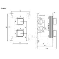 Savona Встраиваемый термостат на 3 потр. в комплекте с внутр. частью, черный матовый арт-AQM8809MB — фото 3, Смеситель для душа