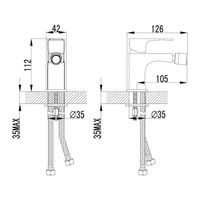 Plus_Factor Смеситель для биде, пов.аэратор 105мм, р/ОД, хром, LM, арт-LM1608C — фото 2, Смесители для биде