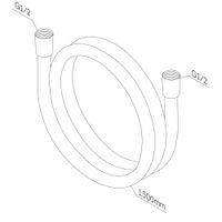 F0415B22 Душ.шланг монолитный 1500 мм, черный — фото 2, Душевые шланги