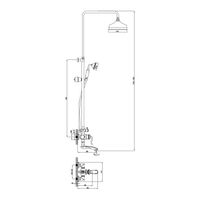 Brava Смеситель для ванны-душа, пов.излив 206мм верх.лейка 'Троп.дождь', р/ОД, золото, LM, арт-LM4762G — фото 3, Душевые стойки