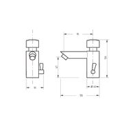 Смеситель порционный для раковины, таймер 8-12 сек., встр.фильтр, хром (9087FR) VR.TMP-9504.CR — фото 2, Смесители для раковины