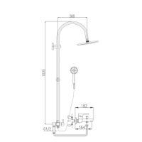 Товар: Смеситель Yukon для ванной с душевым комплектом, головным душем, арт-YU154.5/3 - фото 2 Смеситель Yukon для ванной с душевым комплектом, головным душем, арт-YU154.5/3 — фото 2, Смеситель для ванны