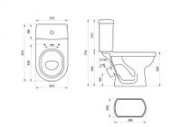 Унитаз-компакт "Визит" косой выпуск, с 1-реж. кнопочной арм. и сид. п/п "Уклад,крап на белом. SANTE 1P4053S0100BF — фото 7, Напольные унитазы