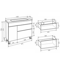 Тумба напольная AXIOMA 100 /1дв+2ящ/ AQUA DE MARCO 2100WGAXI/F — фото 10, Тумбы под раковину
