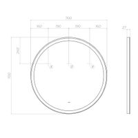 Зеркало с подсветкой VIGO Cosmo Comfort 700 арт-139 — фото 9, Зеркала в ванную комнату